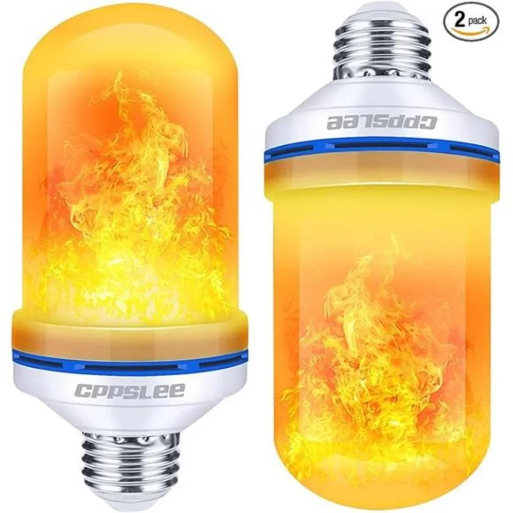 LED Flame Light Bulbs, 4 Modes Flickering Light Bulbs, E26 Base Fire Flame Bulb